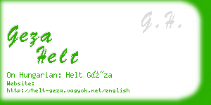 geza helt business card